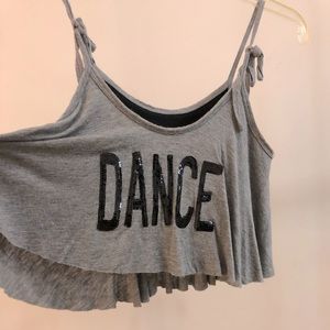 ⭐️ NWOT “DANCE” Adjustable Crop Top